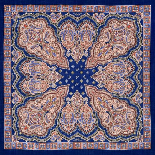 Платок шерстяной Павловопосадские платки Искорка 13, фиолетовый, 89 х 89 см