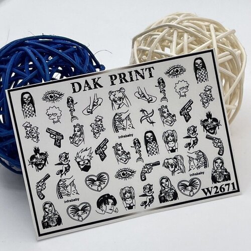 Слайдеры для маникюра (водные наклейки) для дизайна ногтей Персонажи мультфильмов