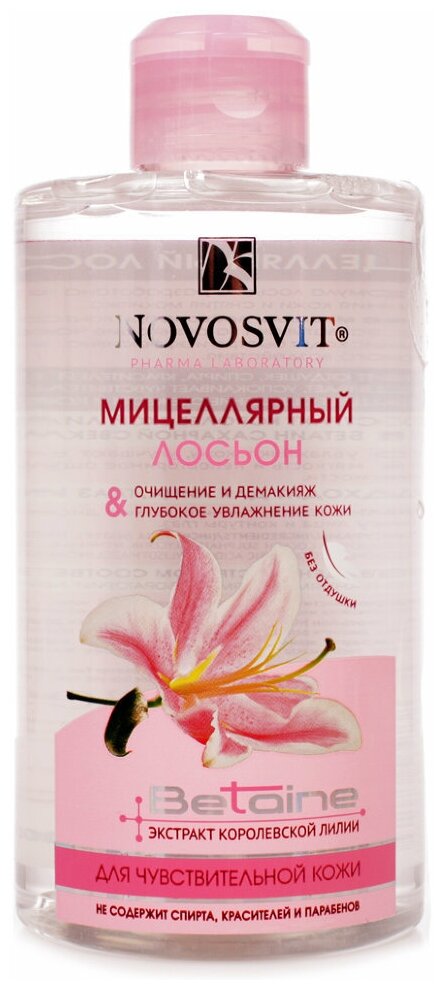 Novosvit мицеллярный лосьон для чувствительной кожи Очищение и демакияж, 460 мл, 460 г