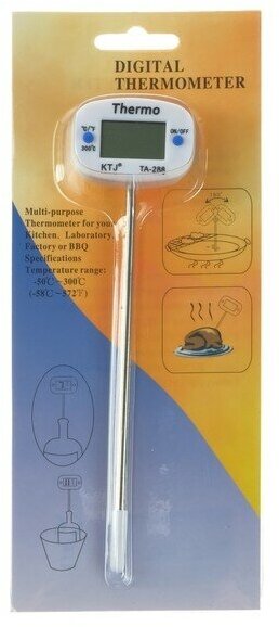 Термощуп кухонный Luazon TA-288, максимальная температура 300 °C, от LR44, белый