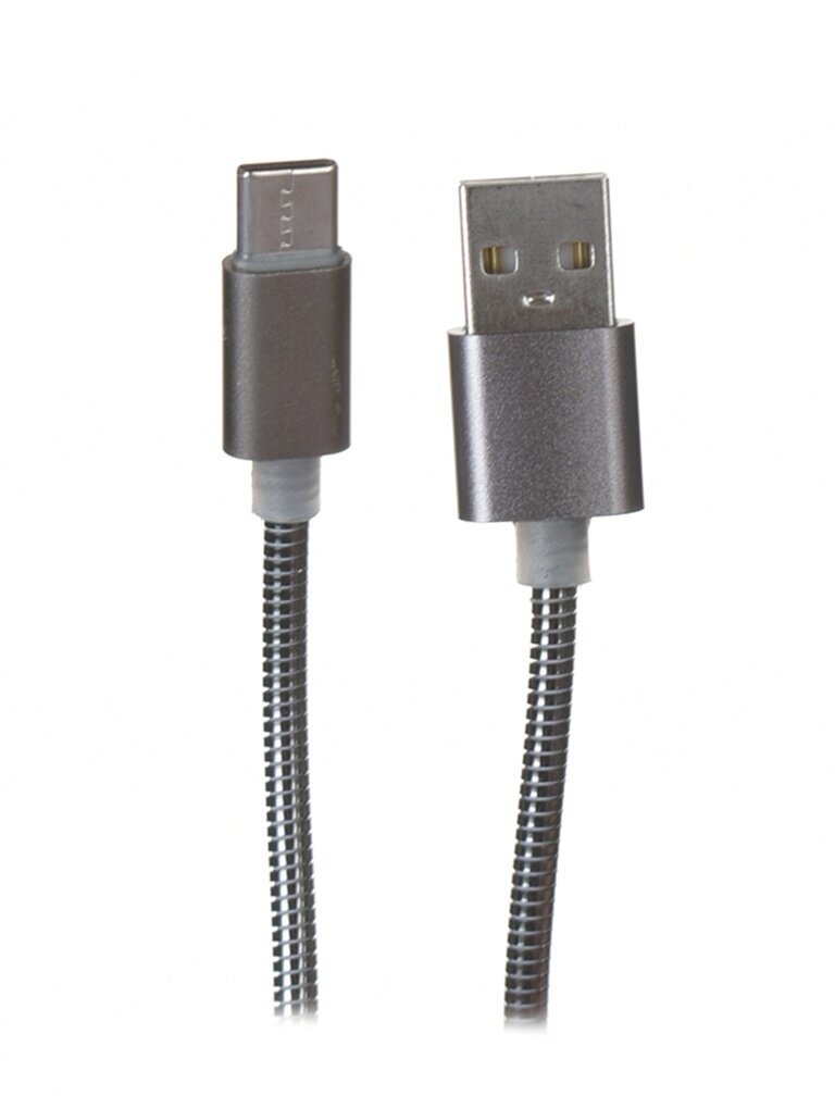 Дата-кабель Red Line S7 USB – Type-C, металлическая обмотка, черный - фото №1
