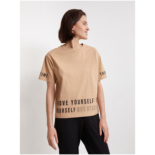 фото Футболка zolla, размер s, 19 beige (бежевый)