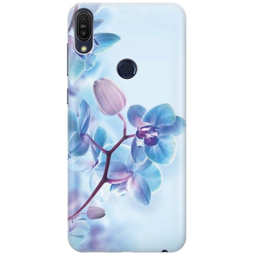 фото Cиликоновый чехол на asus zenfone max (m1) zb555kl / асус зенфон макс м1 с принтом "синий цветок на синем" gosso