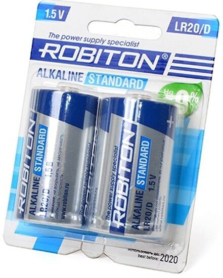 Элемент питания Robiton Standard LR20 D бл 2