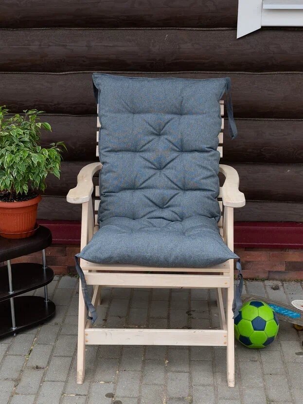 Подушка матрас на кресло, стул, лавочку 55х120х6. Цвет: графит - фотография № 8