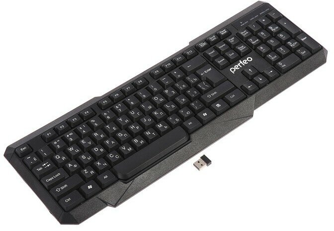 Perfeo Клавиатура Perfeo FREEDOM PF-5191, беспроводная, мембранная, USB, 1xAA (нет в компл), чёрная