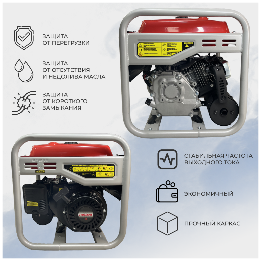 Генератор Бензиновый Инверторный /STARKCROSS SI3800/ 3.8 кВт / 25 кг/ - фотография № 3