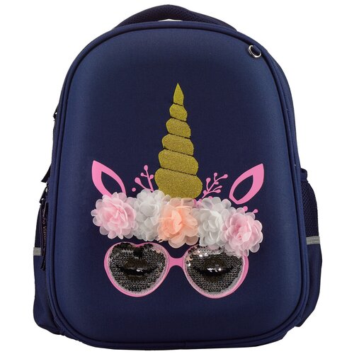 фото Рюкзак- облегченная капсула синий с эргономичной спинкой "гламурная фантазия" bruno visconti