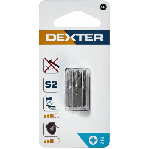Набор бит Dexter XM88DT-3, 3 шт. набор бит dexter xm88dt 3 3 шт