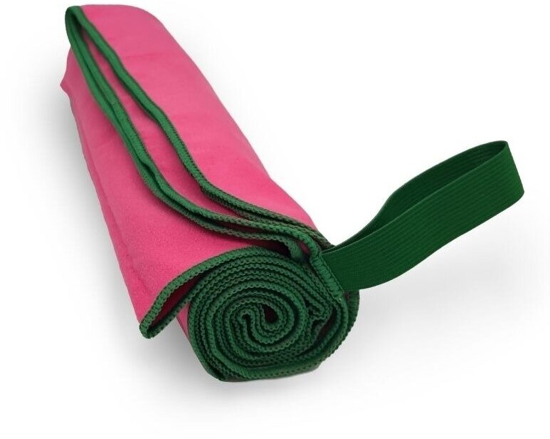 Полотенце спортивное для бассейна 50x100 розово-зеленое - фотография № 4