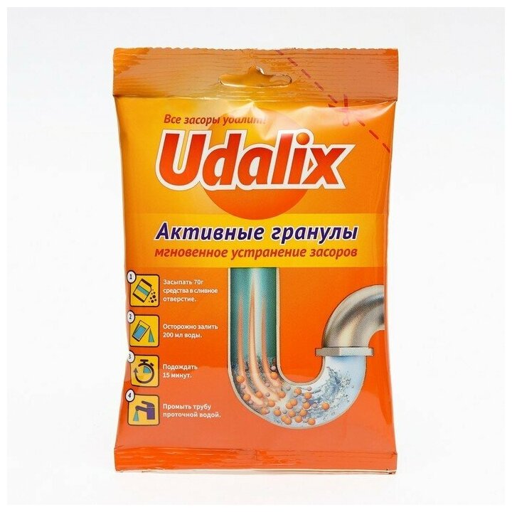 Udalix Средство для удаления засоров в трубах Udalix, 70 гр - фотография № 3
