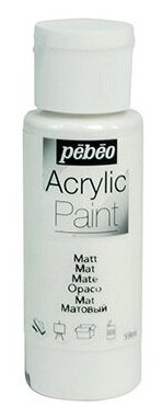 Краски акриловые PEBEO Acrylic Paint декоративная матовая 59 мл 097801 белый