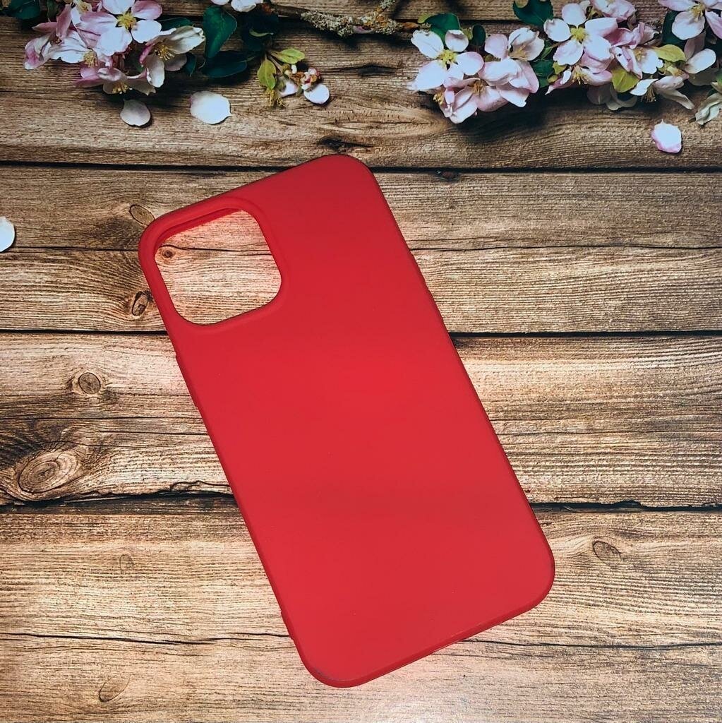 Силиконовый чехол-накладка для iPhone 12 Pro Max, красный