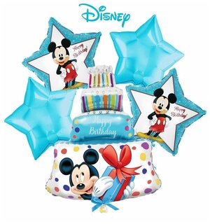 Набор фольгированных шаров Disney Микки Маус, С Днем рождения, 5 шт
