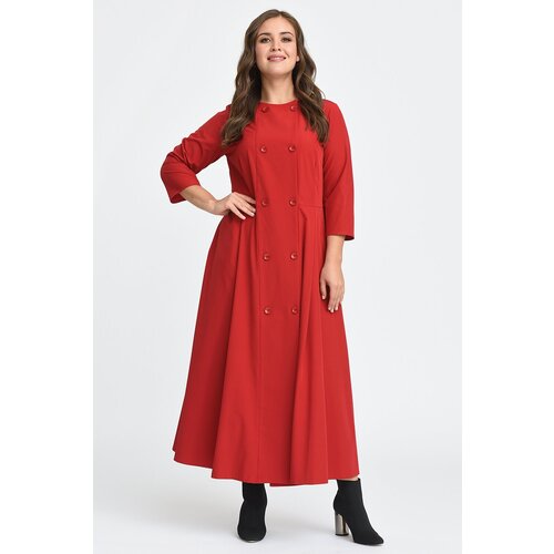 Платье SVESTA, размер 52, темно-красный женское вечернее платье с рукавом три четверти серое платье трапеция с круглым вырезом элегантное вечернее платье для размера плюс t477 2019