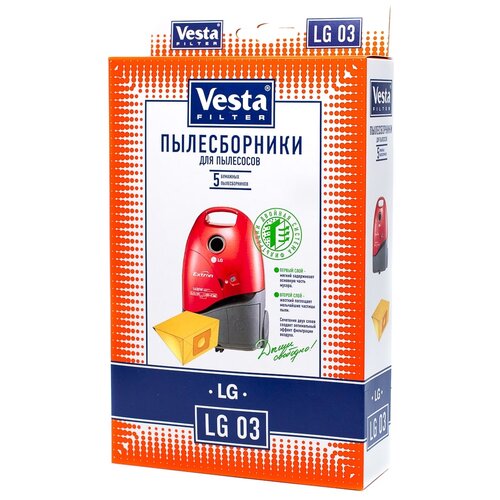 Vesta filter Бумажные пылесборники LG 03, разноцветный, 5 шт. modeli v belgorode