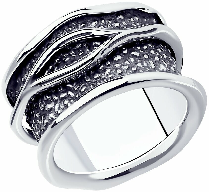 Кольцо Diamant online, серебро, 925 проба, чернение
