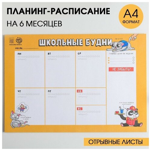 Планинг-расписание школьника А4, 30 л 