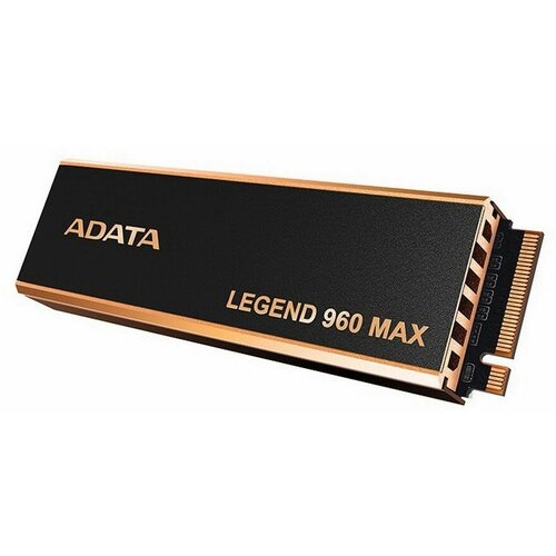 Жесткий диск SSD ADATA M.2 2280 4TB LEGEND 960 MAX PCIe Gen4x4 with NVMe, 7400/6800, IOPS 700/550, MTBF 2M, 3D NAND, 3120TBW, work with PS5, Heat Sink, RTL (ALEG-960M-4TCS) netac ssd nv7000 4tb pcie 4 x4 m 2 2280 nvme 3d nand r w up to 7200 6850mb s tbw 3000tb with heat sink 5y wty