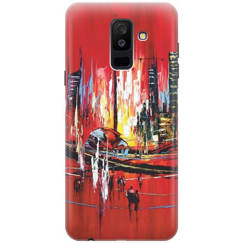 фото Gosso ультратонкий силиконовый чехол-накладка для samsung galaxy a6 plus (2018) с принтом "акварельный город"