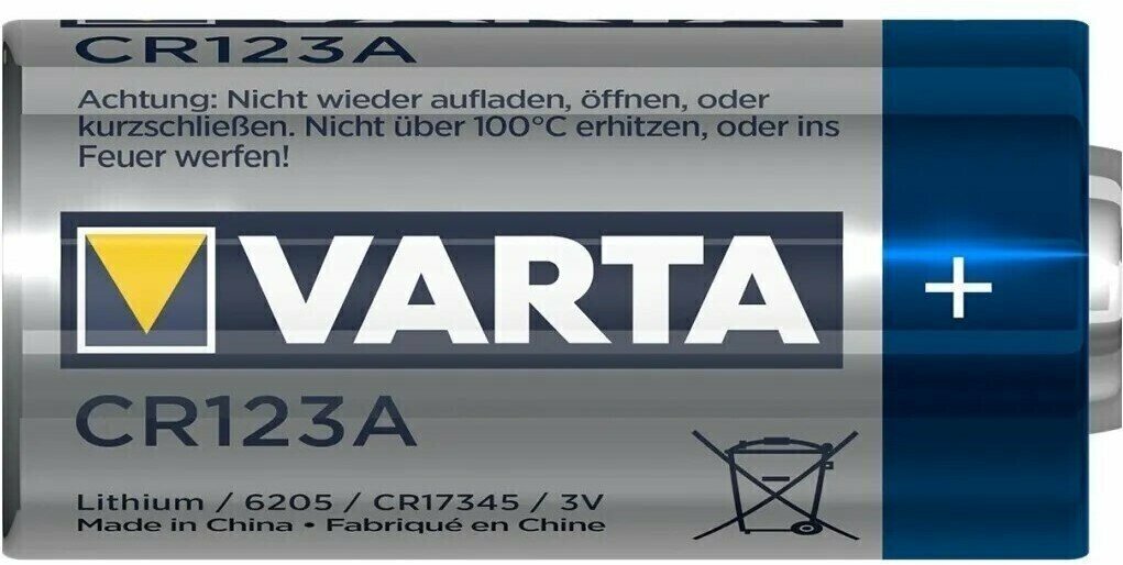 Батарейка Varta CR 123A Bli 1 Lithium (6205301401) - фото №11