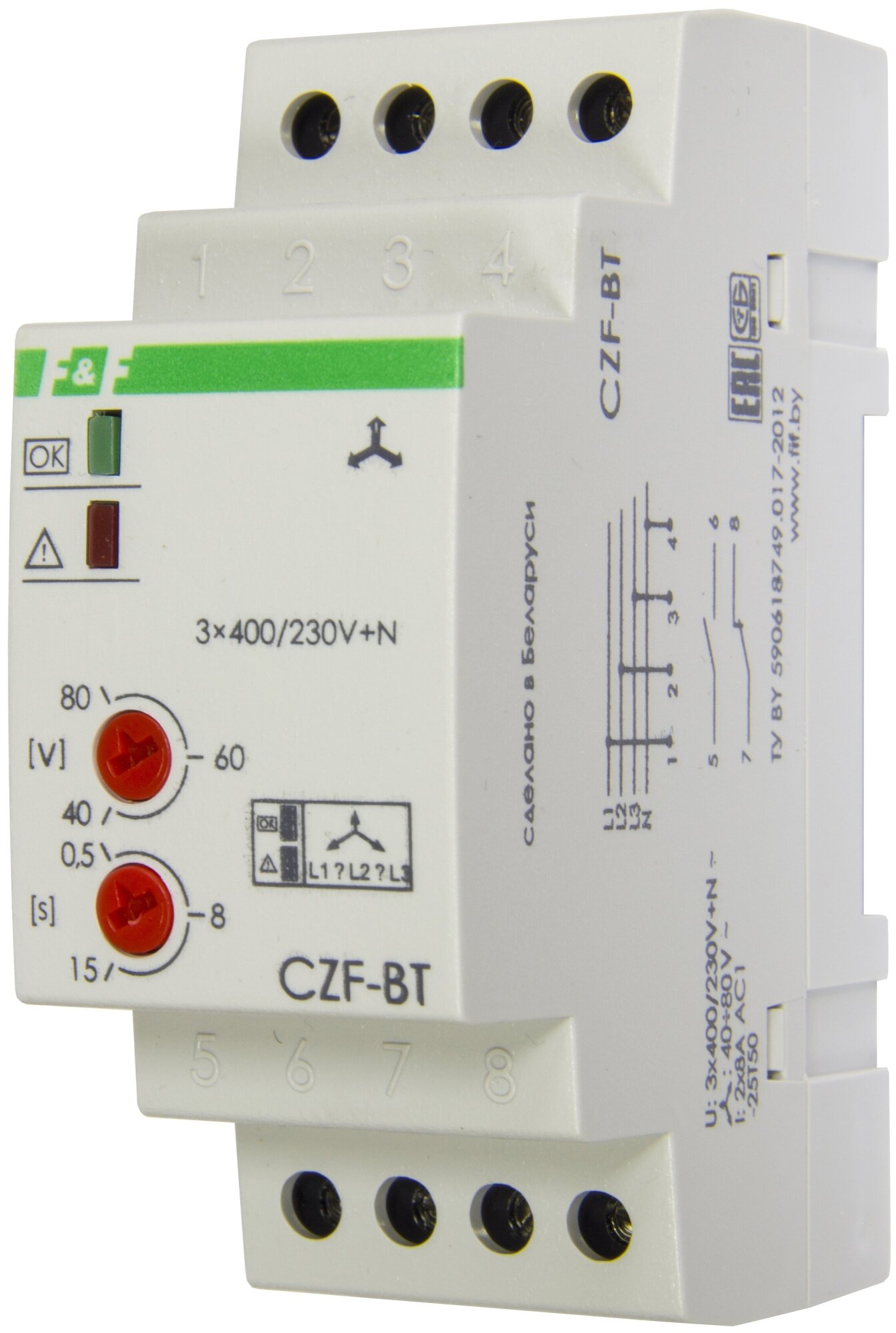 Реле контроля наличия и асимметрии фаз CZF-BT ЕА04.001.004
