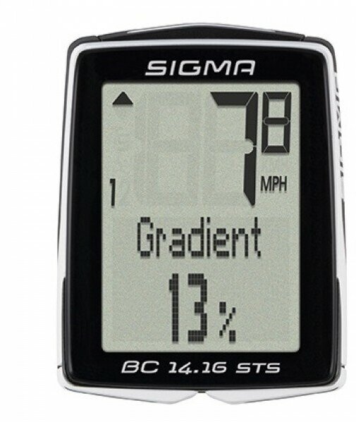 Велокомпьютер Sigma Sport BC 14.16 STS CAD (01418), цвет Чёрный/Белый