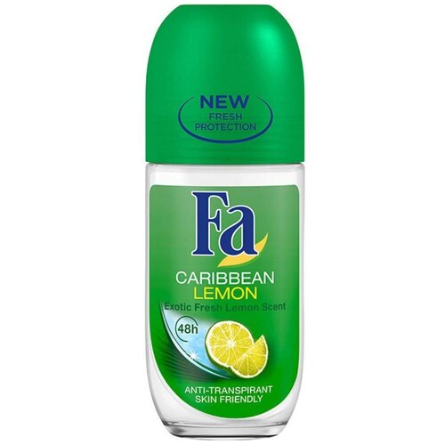 Фа Антиперспирант Caribbean Lemon, ролик, флакон, 50 мл, 50 г дезодорант для тела аэрозоль fa men сила притяжения henkel