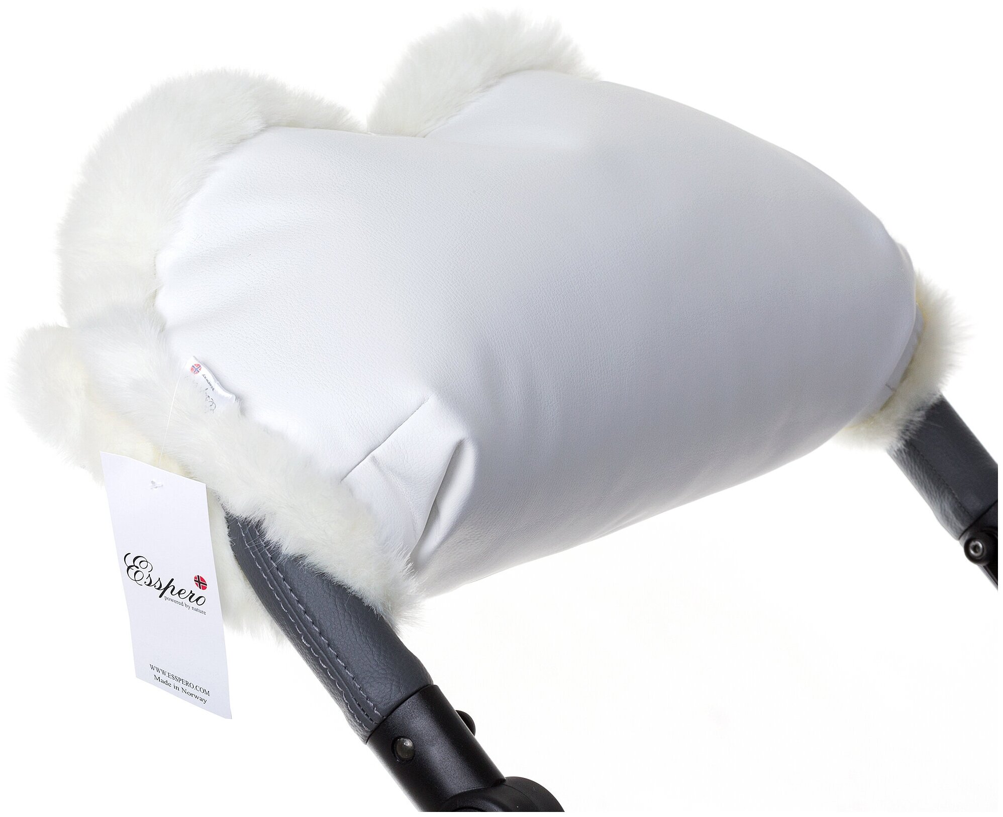 Муфта для рук на коляску Esspero LIT Leatherette (эко-кожа) (white)