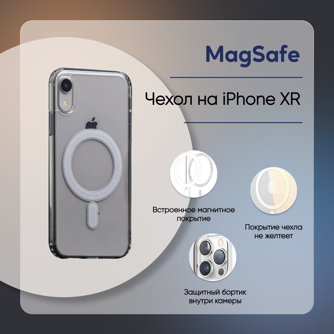 Чехол MagSafe магнитный прозрачный для iPhone XR | MAGstore