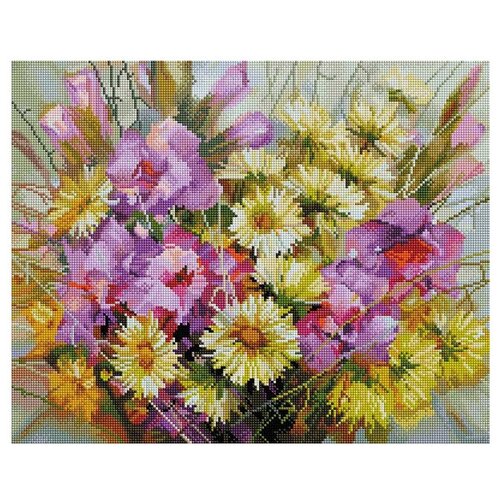 фото Белоснежка набор алмазной вышивки букет с гладиолусами (313-st-s) 50x40 см