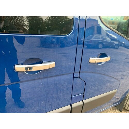 Накладки на ручки (4 шт, нерж.) одно отверстие под замок Renault Trafic 2014+