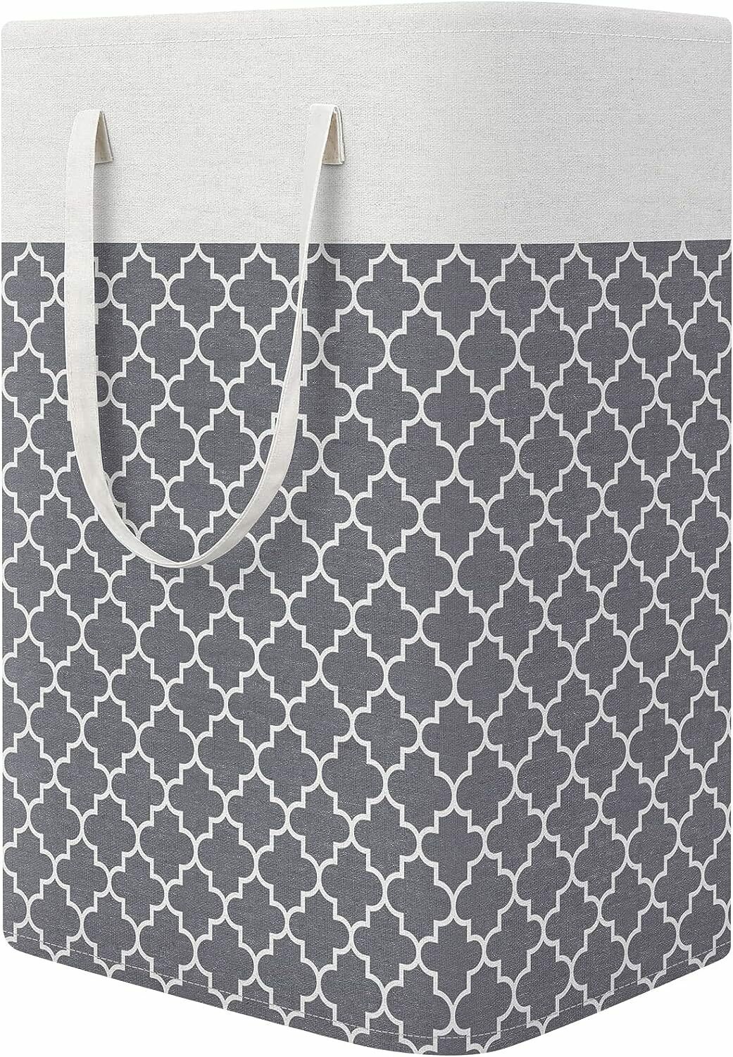 фото Корзина для грязной одежды "Amazon", складная, влагостойкая, с синими полосками, 40x30x60 см