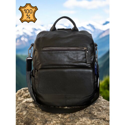 Рюкзак городской CAPRI женский из натуральной кожи CAP-5321-w черный