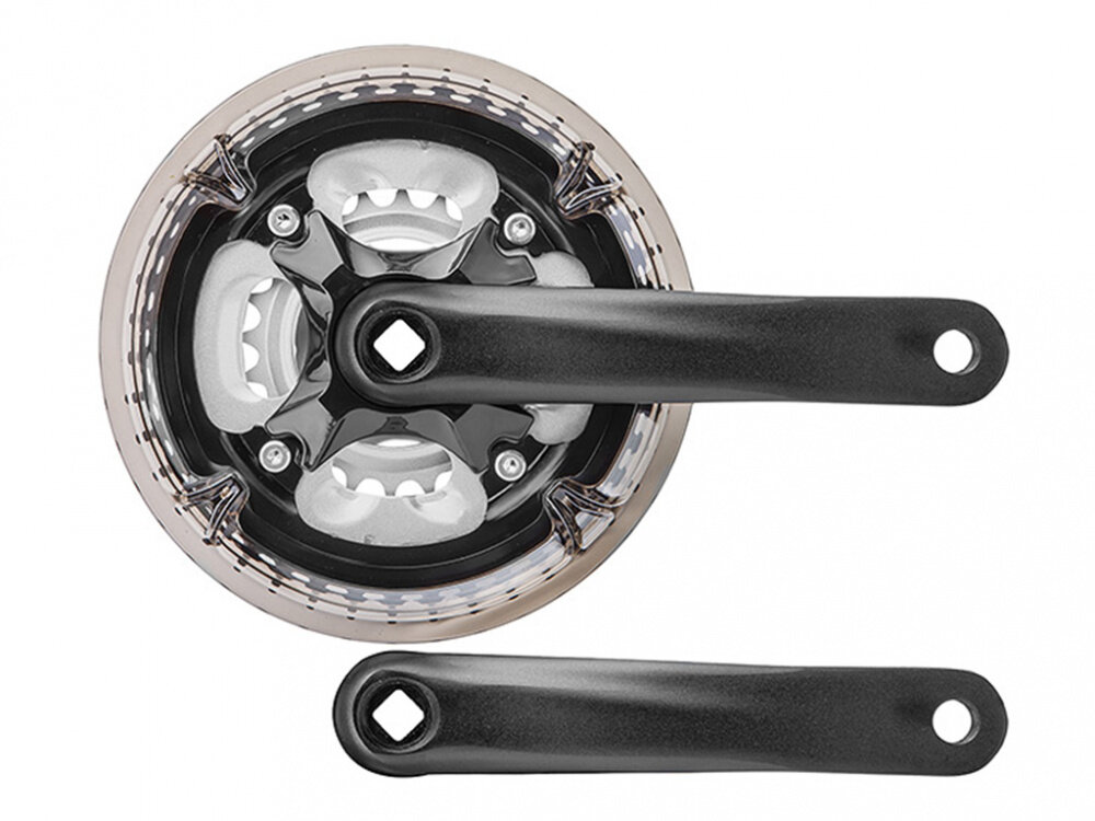 Система шатунов HDL-L355 24/34/42Т, под ромб, 170мм, чёрно/серебристые