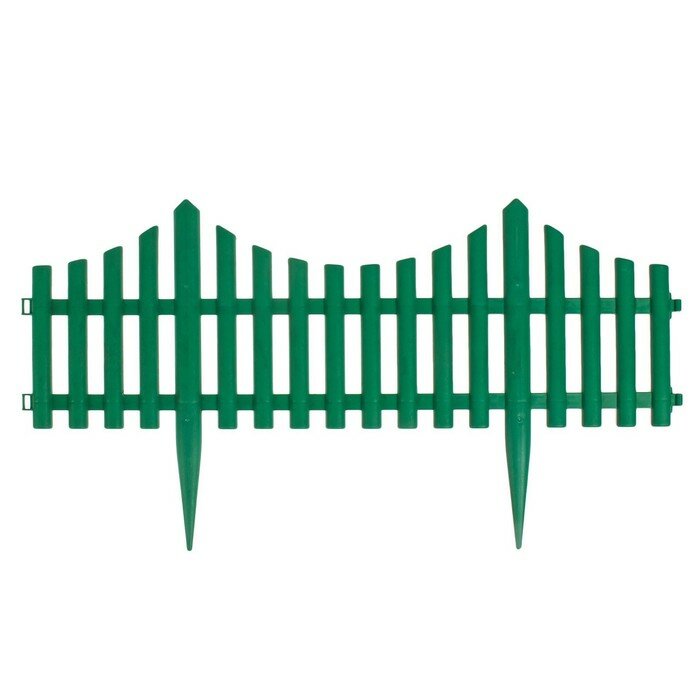 Ограждение декоративное 30 × 300 см 5 секций пластик зелёное Greengo