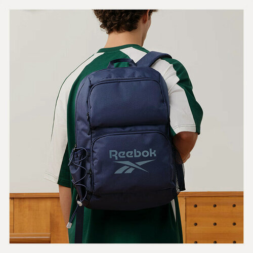 Изображение товара Рюкзак Reebok, Multi-Compartment Backpack for Men Water-Resistant Commuter, большая вместимость, водонепроницаемый, с множеством карманов, городской, школьный, для мужчин, синий