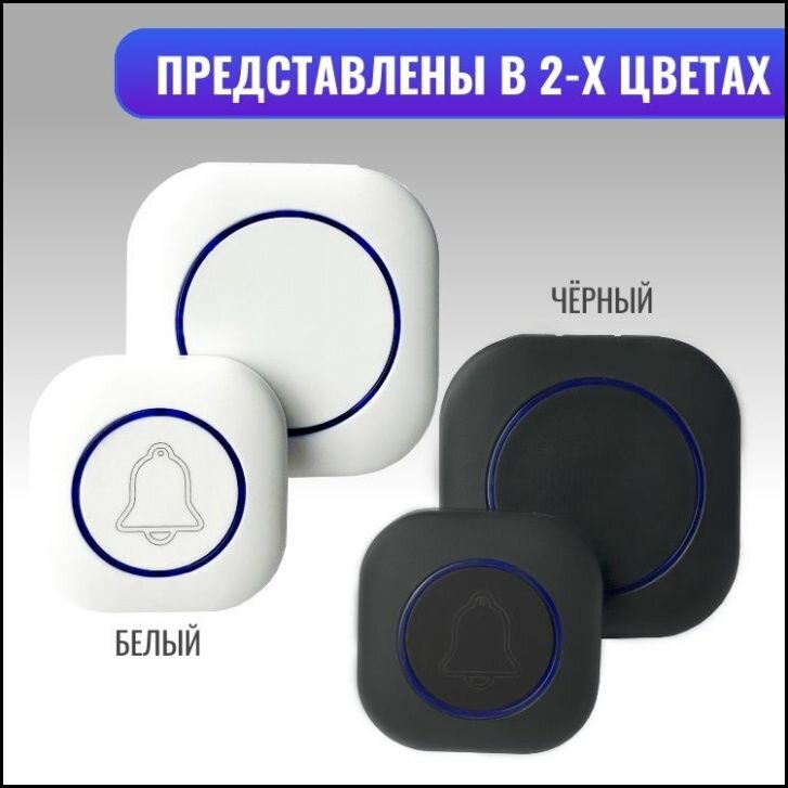 Беспроводной звонок дверной уличный, 36 мелодий, с питанием от батареек и от сети. Romp Home