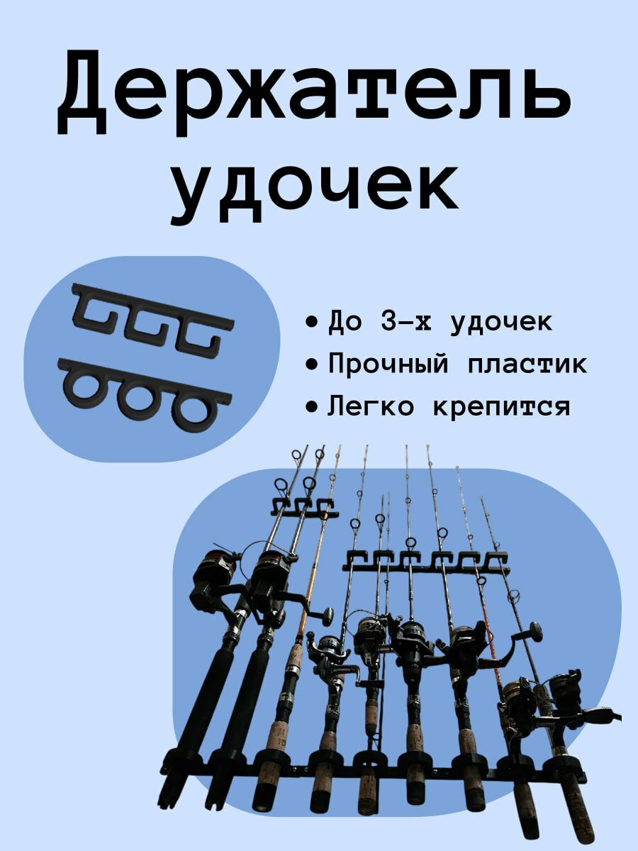 Держатель удочек на стену или потолок на 3 удочки