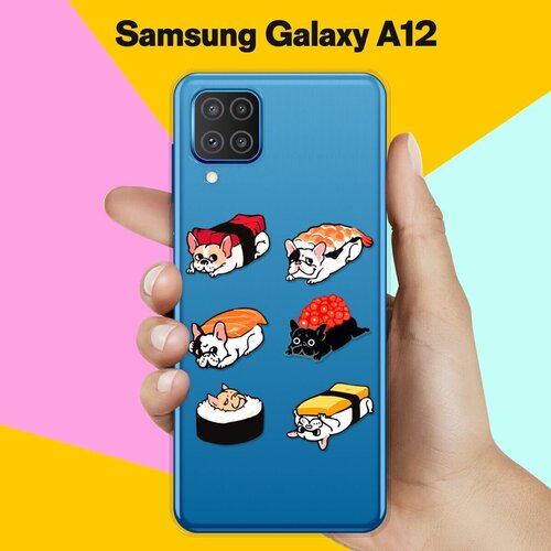Силиконовый чехол Суши-собачки на Samsung Galaxy A12