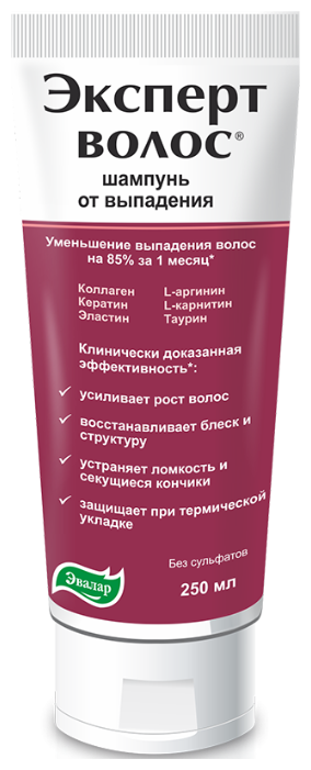 Эвалар шампунь Эксперт волос от выпадения Сила 6 протеинов, 250 мл