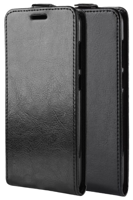 Чехол вертикальная книжка на силиконовой основе с отсеком для карт на магнитной защелке для Nokia 5.1 черный