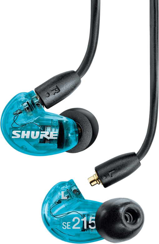 SHURE AONIC SE215DYBL+UNI-EFS внутриканальныенаушники с одним динамическим драйвером, TRRS, цвет голубой