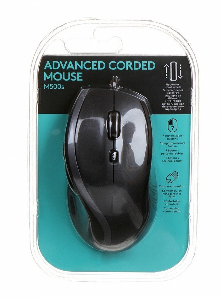 Мышь LOGITECH M500s, оптическая, проводная, USB, черный [910-005784] - фото №19