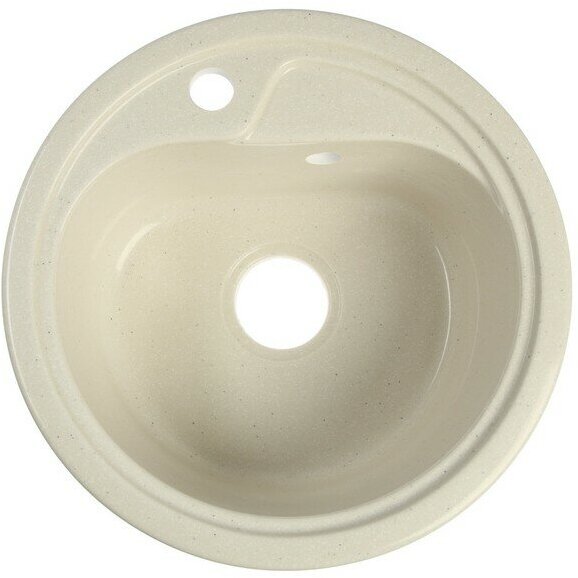 Мойка AGATA AG1C8, врезная, 450 х 190 мм, круглая, цвет белый - фотография № 1