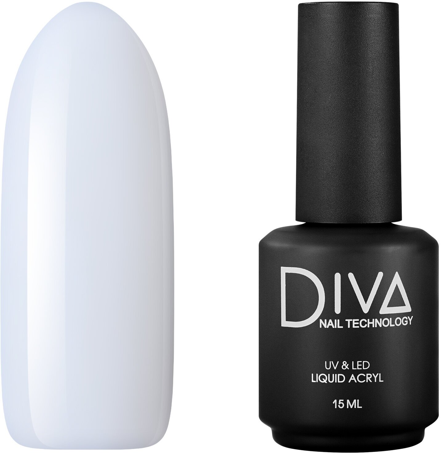 Жидкий акригель для наращивания ногтей Diva Nail Technology камуфлирующий, молочный, 15 мл