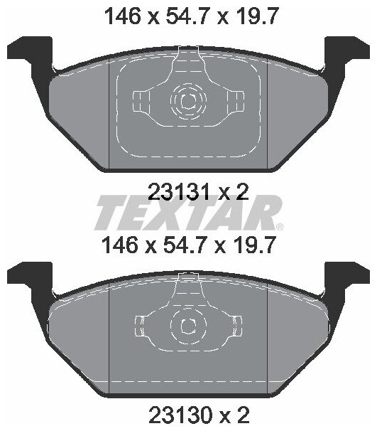 Колодки тормозные дисковые с противошумной пластиной Q+ перед Textar 2313001