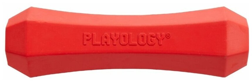 Игрушка Playology хрустящая жевательная палочка для собак SQUEAKY CHEW STICK с ароматом говядины, большая, красный - фотография № 4