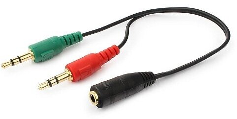 Разветвитель Cablexpert mini Jack 3.5 - 2 x mini Jack 3.5 (CCA-418), 0.2 м, черный