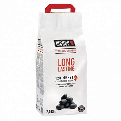 Угольные брикеты 2.5кг Weber Long Lasting Briquettes